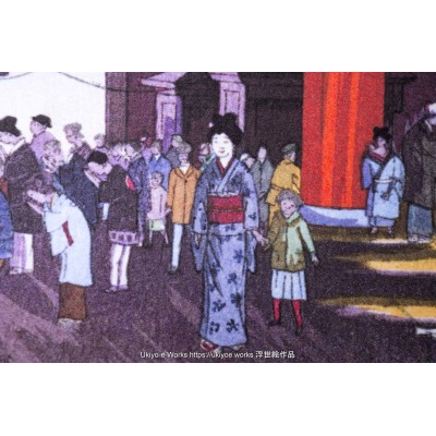 Interior of Asakusa Kannon Temple by Eisho Narazaki (Reproduction)